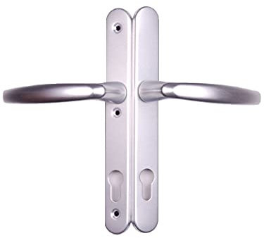 Upvc Door Handle 200mm Screw Fixings 3 Hole Fix - Matt Sliver