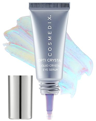 COSMEDIX Under Eye Serum for Dark Circles & Puffiness, Opti Crystal - Lifting & Firming Liquid Serum for Fine Lines & Wrinkles - Brightening, Moisturizing, & Hydrating Anti Aging Eye Puffy Bags Serum