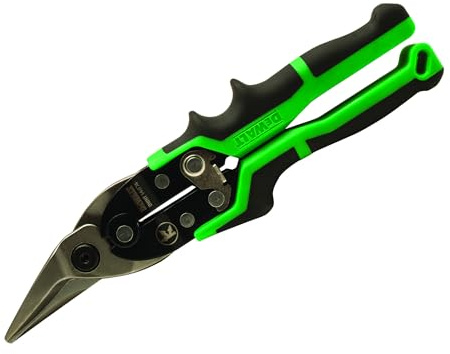 Dewalt Right Cut Ergo Aviation Snips, Traditionally Used for Cutting Aluminium, Vinyl siding, screening, Cardboard, Leather, Copper and 18 to 22-Gauge Sheet Metal.