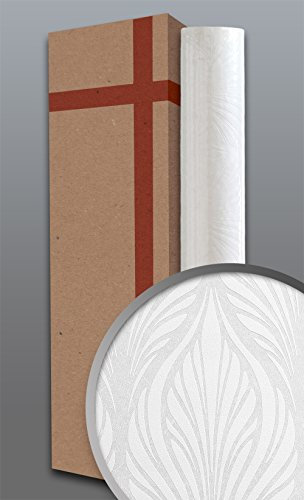 EDEM Papier peint baroque 83003BR60 papier peint intissé à peindre texturé avec un dessin graphique mat blanc 1 carton à 4 rouleaux 106 m2