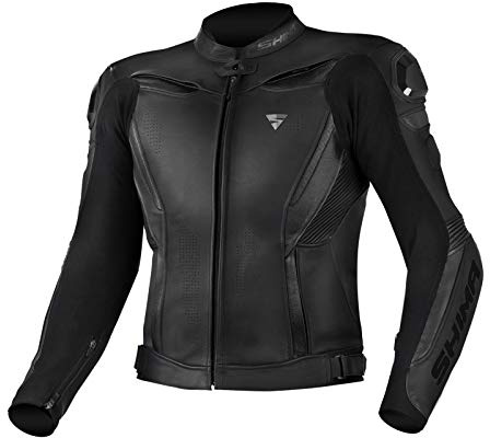 SHIMA CHASE Motorradjacke Herren -Sport Biker Lederjacke Männer Belüftet Sommer mit Schulter Schleifers, Schulter, Ellbogen und Rückenprotektoren, Verstärkte Doppelnähte (Schwarz, 48)