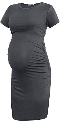 Smallshow Robe de Maternité à Manches Courtes pour Femmes Vêtements de Grossesse Froncés