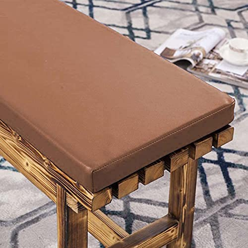 AORUI Bankkissen, PU-Leder, für den Außenbereich, wasserdicht, für Garten, Terrasse, Schaukel, Stuhlkissen, 2- und 3-Sitzer, abnehmbare Stuhl-Sitzmatte, 120 x 35 cm, Braun