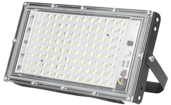 Joyzan Projecteur LED 100W, 10000LM Lumières de Sécurité Extérieures Lumineuses IP66 Imperméable Extérieur Projecteur pour Cour Jardin Terrain de Basket-Ball Patio