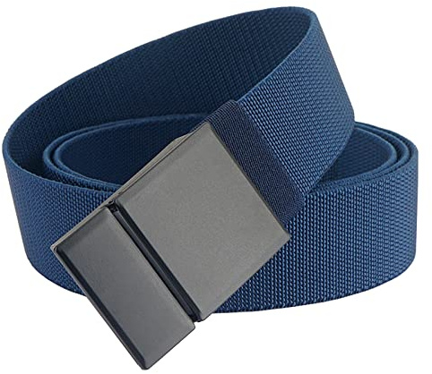 S-MAN Herren Stretch Gurt 3.8CM breite Metallschnalle Sport Golf Gürtel im Freien, Stoff Arbeitsgurte für Männer Königsblau