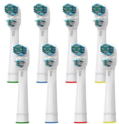 Brosses de rechange pour Oralb Dual Clean, têtes de rechange compatibles avec Braun Oralb, s'adapte à Vitality, Triumph, Genius, Professional et autres, 8 pièces