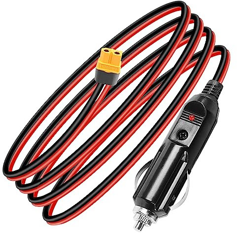 12/24V Encendedor de cigarrillos a XT60 Cable YACSEJAO 14AWG 4.9FT XT60 Cargador de coche Conector para coches/camiones a generador solar