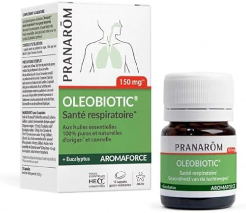 Pranarôm - AROMAFORCE OLEOBIOTIC - Santé des voies respiratoires - Huiles Essentielles 100% pures et intégrales - 15 capsules