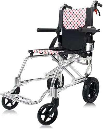 Silla de ruedas de viaje, cómoda máquina de desplazamiento móvil, silla de ruedas plegable de aleación de aluminio para exteriores, transporte ultraligero