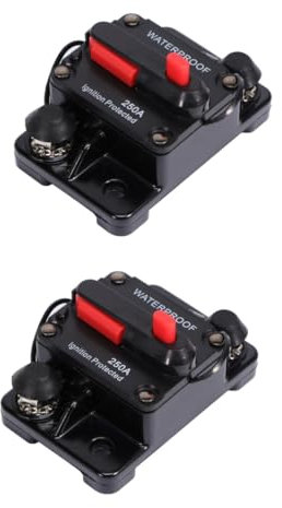 Supvox 2stücke Wasserdichter Hochstrom-schutzschalter Mit Manuellem Reset Und Schalter Schwarz Für Boote Und Trolling-motoren Zur Sicherung Elektrischer Geräte