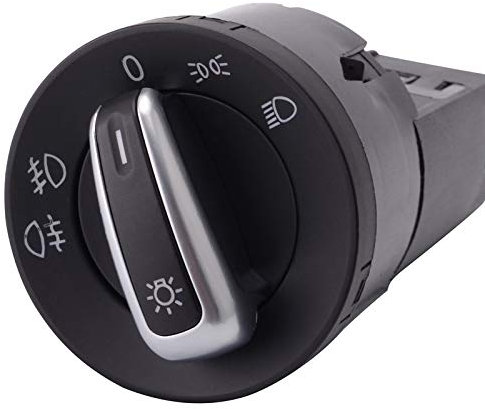 ZIxmix Car Headlight Switch Scheinwerferschalter Nebelscheinwerferschalter Auto Chrom ABS Autozubehör/Passend for VW Golf MK4 Jetta 4 Bora Passat B5 3BD941531 Headlight Switch