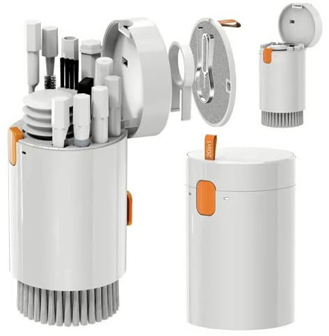 Laptop-Reinigungsset – MacBook-Tastatur-Reinigungsset – Tastatur-Reinigungsset – Tastaturreiniger – Bürstenwerkzeug für PC, TV, Telefon, Computer-Bildschirme, Reinigungsspray (weiß)