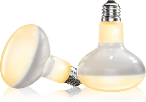 100W Värmelampa för Reptiler E27 UVA Terrariumlampa 3000K Varmvit Dimbar - Till Sköldpaddor Ödlor Ormar & Kameleonter (2-Förpackning)