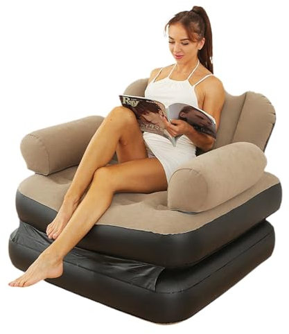 Aufblasbare Sofa-Couch – multifunktionale Outdoor-Couch für Erwachsene, faltbarer Couch-Stuhl | Aufblasbares Bett Lazy Sofa für Erwachsene, praktisch mit Armlehne, aufblasbare Couch für drinnen und dr
