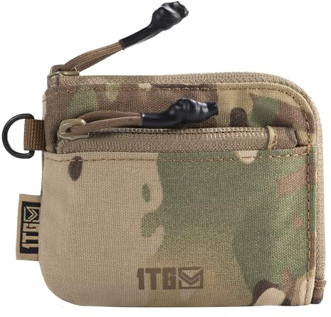 1TG Tactical Münzbeutel Geldbörse Wallet mit Münzfach - Mini Geldbörse Herren & Damen, Portmonee Geldbeutel Portemonnaie klein,Camo
