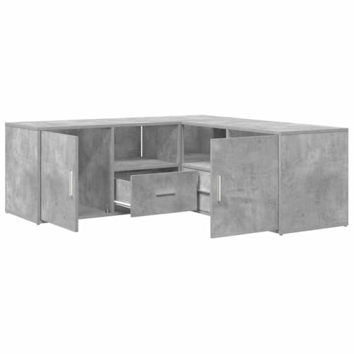 vidaXL Mobile Angolare Grigio Cemento 200x40x45 cm in Truciolato