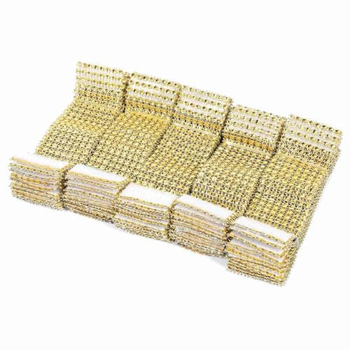 Serviettenringe, 100er-Set, Serviettenhalter für Papierservietten, 8 Reihen, Stuhlschärpe, Serviettenringe, Strass-Papierserviettenringe, selbstklebend, für Gedecke, (50Pcs)