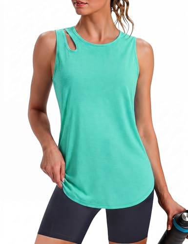 Gyabnw Camiseta de Tirantes Deportiva Mujer Cuello Redondo Transpirable