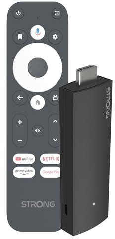 STRONG Leap-UNA Stick De Streaming Android TV, Wi-Fi, Chromecast Integrado, TV Box Android 11, Asistente De Google, HDR10+, Dolby Audio Y Dolby Vision, Google Play, Netflix, Youtube
