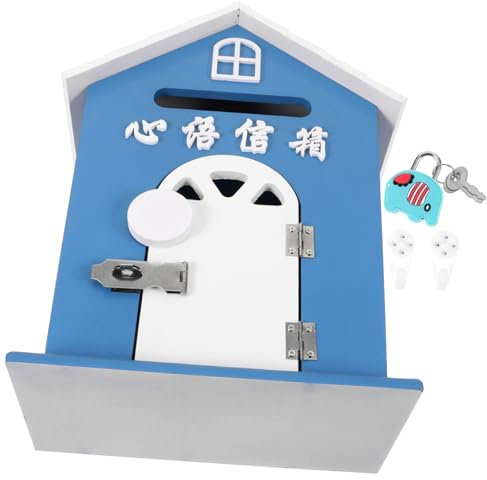 HOMSFOU Wall Mounted Mailbox Lock Design for Outdoor Use Versatile Mail Catcher for Home Kindergarten Classroom Decor Secure Letter Box for Community Communication