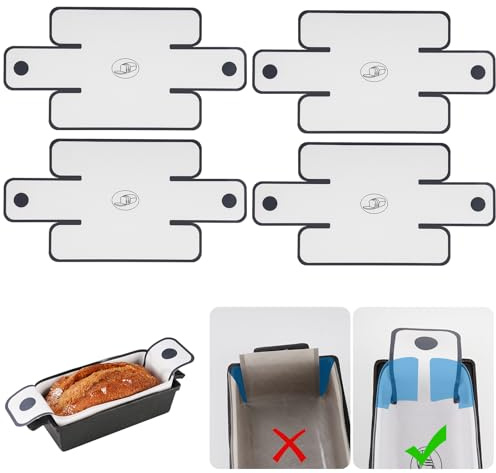 NiHome 4 Stück Silikon Backmatte für Kastenformen(Weiß)