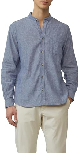 s.Oliver Regular Fit: Hemd aus Leinenmix mit Stehkragen