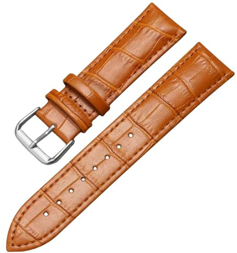 Aoeiwv Correa de Reloj Cuero Genuino Liberación Rápida Correa de Reloj Correa de Pulsera de Repuesto en Relieve de cocodrilo 12 13 14 15 16 17 18 19 20 21 22 23 24 mm para Hombres y Mujeres