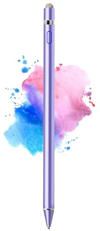 CMARS Stylus Pen for iPad, Pencil Compatible for iOS, Android, iPad | Compatible with Air/Pro/Mini 2/3/4 and More, Rechargeable Pen for Tablet-Purple