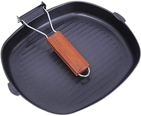 GSZCCZS Wok Cookery Fritting Pan Fritting Pan Outdoor Haushaltsklappsteak Pfanne gestreiftes Steak Frittieren Spezielle Pfanne Non -Stick -Gasinduktionskocher Sicht