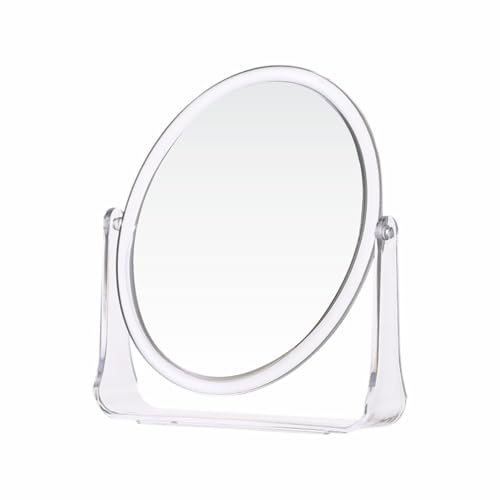 NIMVONA Magnifying Makeup Double Sided Mirror Vanity Mirror Cosmetic Tabletop Adjustable 360° Rotating Placement Mirror Suitable For Shaving Dressing Table Vanity Desk Travel (Oval)