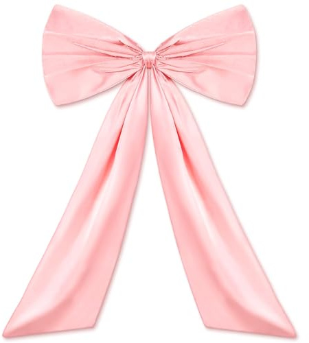 Große Satinschleife, 60 x 90 cm Geschenkschleife Groß, Exquisit Schleife Deko, Satinschleifen Grosse für Partydekoration, Wanddekoration, Hochzeit, Heimdekoration (Rosa)