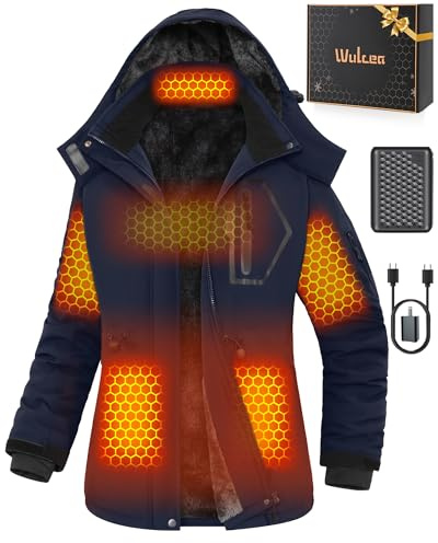 Women Heated Jacket Battery Pack Included Waterproof Ski Snow Coat Camping Essentials Gear Gifts Accessories Supplies Car Must Haves Stuff Equipment 2025 Truck Winter Items Unique Heater Gadgets