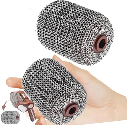 Ersatzbürstenkopf für Elektrischen Grillreiniger – Borstenfrei, 304 Edelstahl & ABS, 6cm Durchmesser, 7.5cm Länge, Spülmaschinenfest, Einfach zu Wechseln (2er-Pack Ersatzbürstenköpfe)