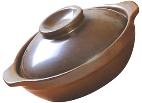 Mobestech Olla De Cerámica Para Arroz Tapa, Tamaño Grande, Resistente a Altas Temperaturas, Para Cocina Casera, Adecuado Para Cocinar Sopas y Guisos, Cazuela Tradicional De Cerámica, Doble Asa