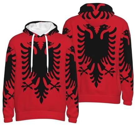 Albanien Flagge Hoodie Herren Loose Kapuzenpullover Herren Sweatshirt Mehrere Farben Langarm Pullover Herbst Sweatshirts Herren Winterjacke Und Tasche