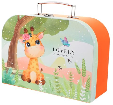 STOBAZA Leichter Kinderkoffer aus Pappe mit Robustem Design als Aufbewahrungskoffer für Schulanfang Party und Tägliche Nutzung als Kleiner Koffer Geschenkbox