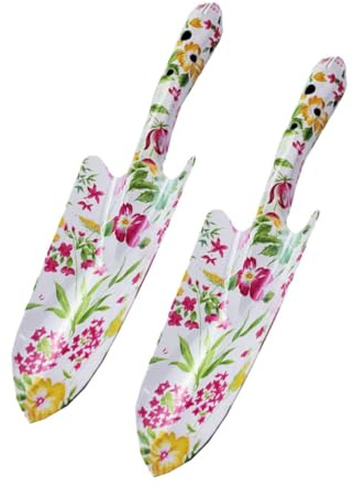 IWOWHERO 2 Piezas Pala de Jardín de Hierro Diseño Estampado Herramienta Compacta para Macetas y Trasplante Adecuado para Preparar Tierra Jardinería y Cultivo