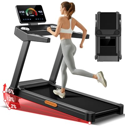 UMAY Tapis de Course avec Inclinaison de 16%, 14KM/H, Moteur 3,5CV, 180KG
