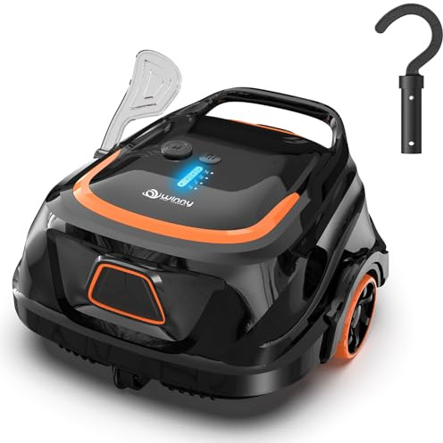 (2026 New) A1 Cordless Robotic Pool Vacuum for Above Ground Pools, Powerful Suction, Dual Filters, Self-Parking, 120-Min Runtime & 2.5h Fast Charging, Ideal for Above Ground Pool up to 1076 sq.ft