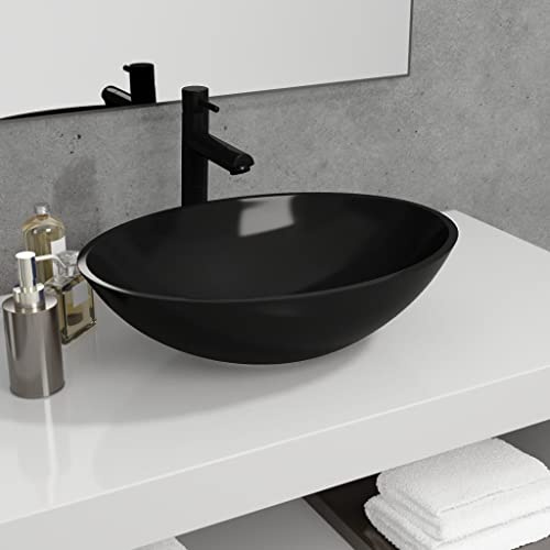 Lavandino in vetro nero, 50 x 37 x 14 cm, moderno lavabo da appoggio per bagno, bagno, bagno, bagno, bagno, bagno, bagno, bagno, bagno, bagno, bagno, bagno, bagno, bagno, bagno, bagno, bagno, bagno