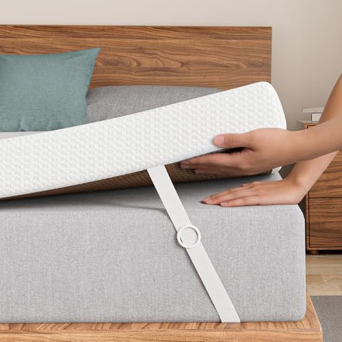 FRIDEKO Memory Foam Mattress Topper Double Bed - Bamboo Cooling Mattress Topper - for Back Pain Relief Pressure Relief - Hypoallergenic Washable & Removable Zipped Cover Size : 135 x 190 x 7 cm