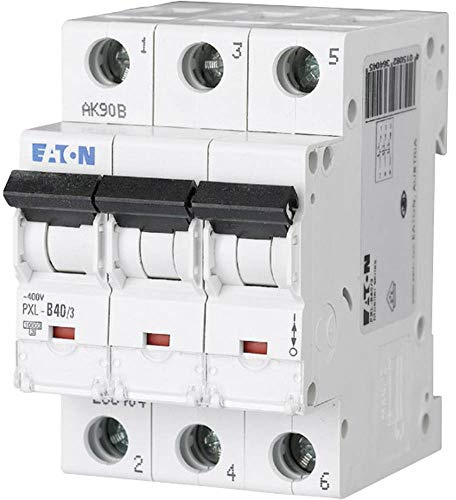 Eaton PXL Miniaturüberlastschalter Typ B, Pol 3-polig 40A 400V ac, Abschaltvermögen 10 kA xPole 48 V dc