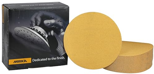 Mirka Gold Universal-Schleifpapier Ø 150mm / selbstklebend/Korn P120, 100 Stk/Zum Schleifen von Gips, Spachtel, Spanplatten, Holz, Lack