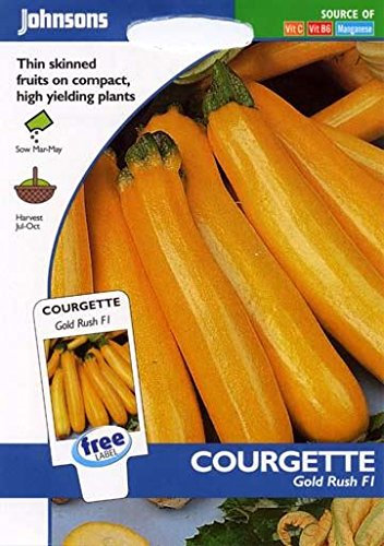 Johnsons Seeds - Pictorial Pack - Vegetable - Courgette Gold Rush F1-10 Seeds