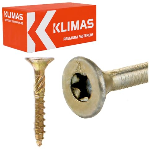 KLIMAS Torx Schrauben 4,0 x 30mm - 500 Stück Senkkopf Holzschrauben Spanplattenschrauben-03124030