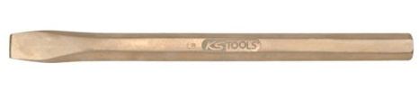 KS Tools 963.2458 - Burin de maçon - 250mm x 27mm - Gamme BRONZEplus - Tranchant libre d'arête - 6 pans - Antidéflagrant - Alliage Aluminium-Bronze