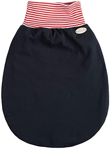 Annsfashion Schlafsack Strampelsack Pucksack LILAKIND Frühling/Sommer Marine Rot Weiß Streifen 0-3 M