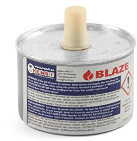 HENDI Brennpaste, mit Docht, Flüssigbrennstoff, 24 Stück, ruß- und geruchlos, Brenndauer 6 stunden, Brenngel, Fire Paste, für Wärmebehälter, zum Warmhalten von Speisen, Chafing Dish, 198gr