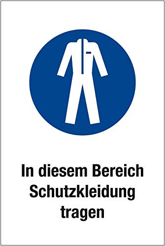 Gebotsschild In diesem Bereich Schutzhandschuhe tragen - Kunststoff selbstklebend - 30x45 cm
