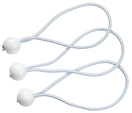 perdix 25 Stk Spanngummi mit Kugel, 19 cm, weiß für Banner, Planen, Zelte (Expanderschlinge, Gummispanner, Planenspanner, Planenhalter, Planengummi, Zeltgummi)